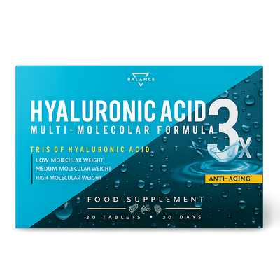 HYALURONIC ACID 3X™ Nahrungsergänzungsmittel mit Anti-Aging- und Anti-Falten-Wirkung