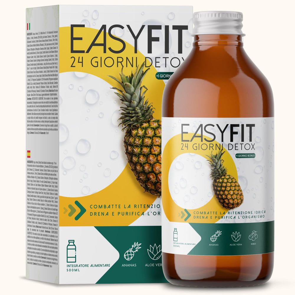 EasyFit® Detox - 500 ML| Drenante Forte Dimagrante | Bromelina Forte Drenante | Formula Detox, Diuretico con Bromelina, Succo di Aloe, Centella Asiatica, Orthosiphon e Vitamine | Made in Italy - Balance Nutrition