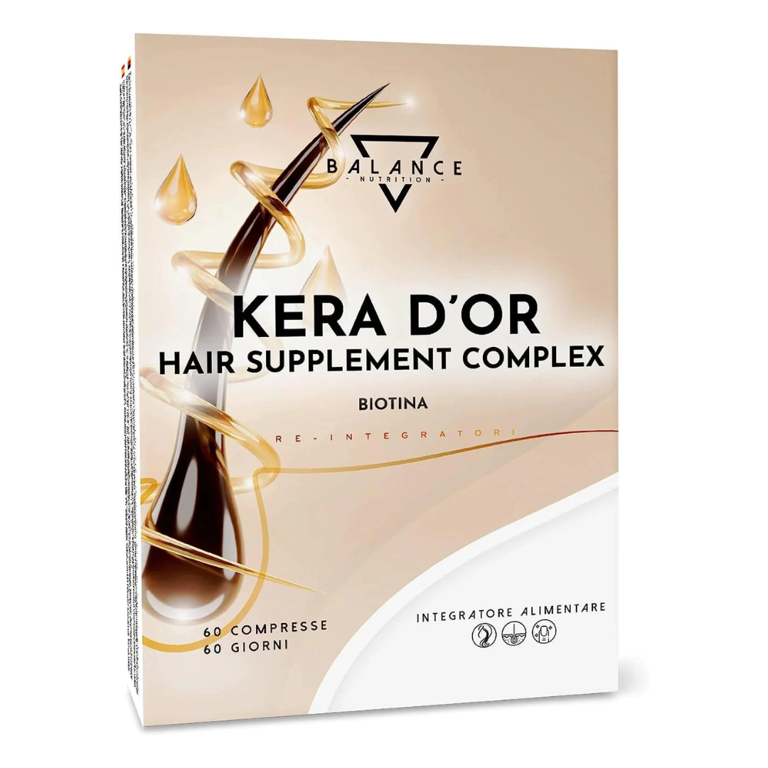 KERA D'OR® - 60 TABLETTEN | Ergänzung | Haarvitamine | 13 Wirkstoffe, darunter: Biotin, Keratin, Zink, Hirse, Annurca-Apfel, Methionin und Cystein, Selen