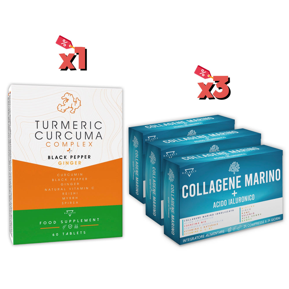 
                  
                    🔵 1 Curcuma + 3 Collagene Marino 24
                  
                