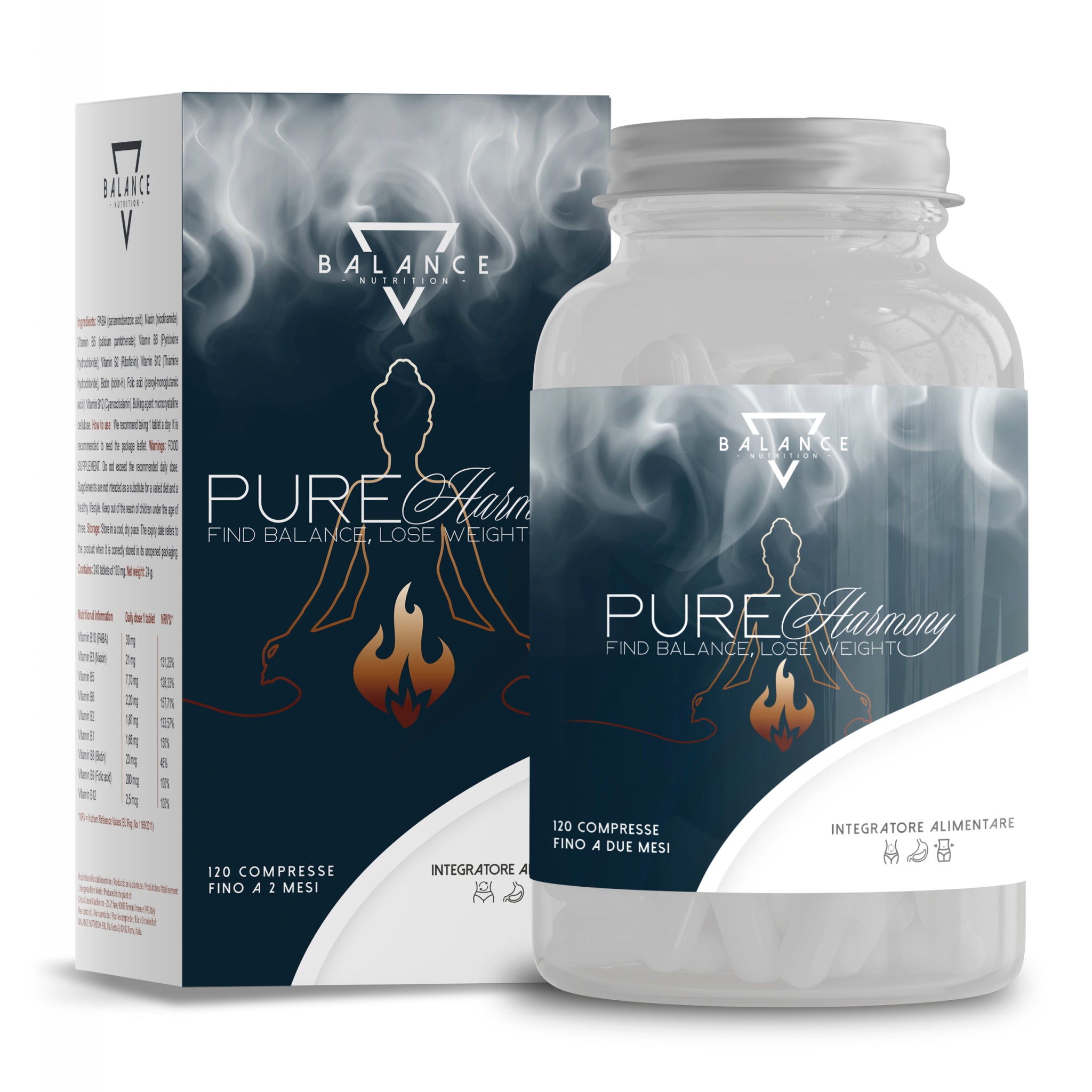 PUREHARMONY® - 120 Tabletten | Leistungsstarker schneller Fatburner | Schnelle und wirksame Schlankheitspillen | Starkes Abnehmen mit SelectSIEVE Libra®, Komplex mit klinischen Studien zur Förderung des Sättigungsgefühls