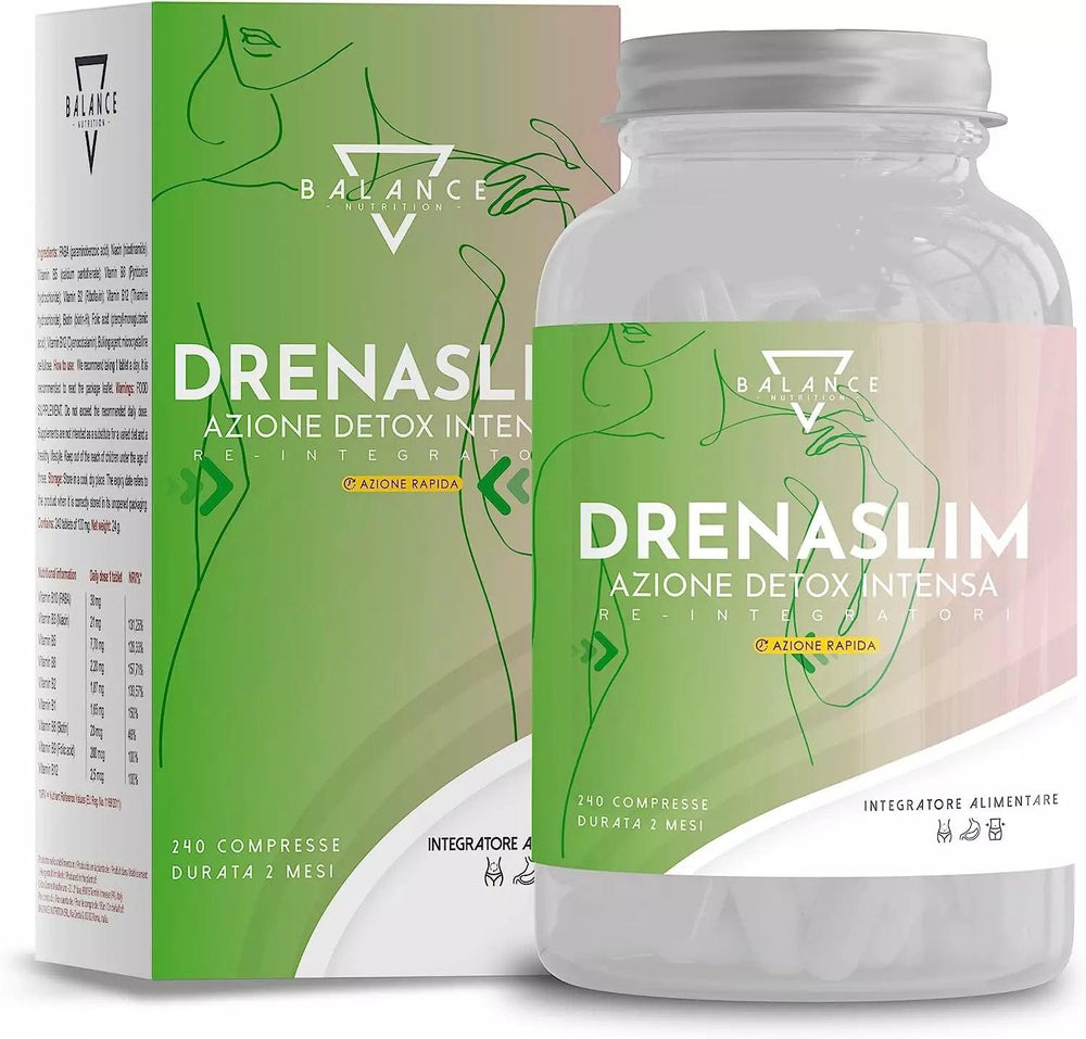 DRENASLIM - Integratore Alimentare per favorire il Drenaggio dei Liquidi e contrastare gli Inestetismi della Cellulite - Balance Nutrition