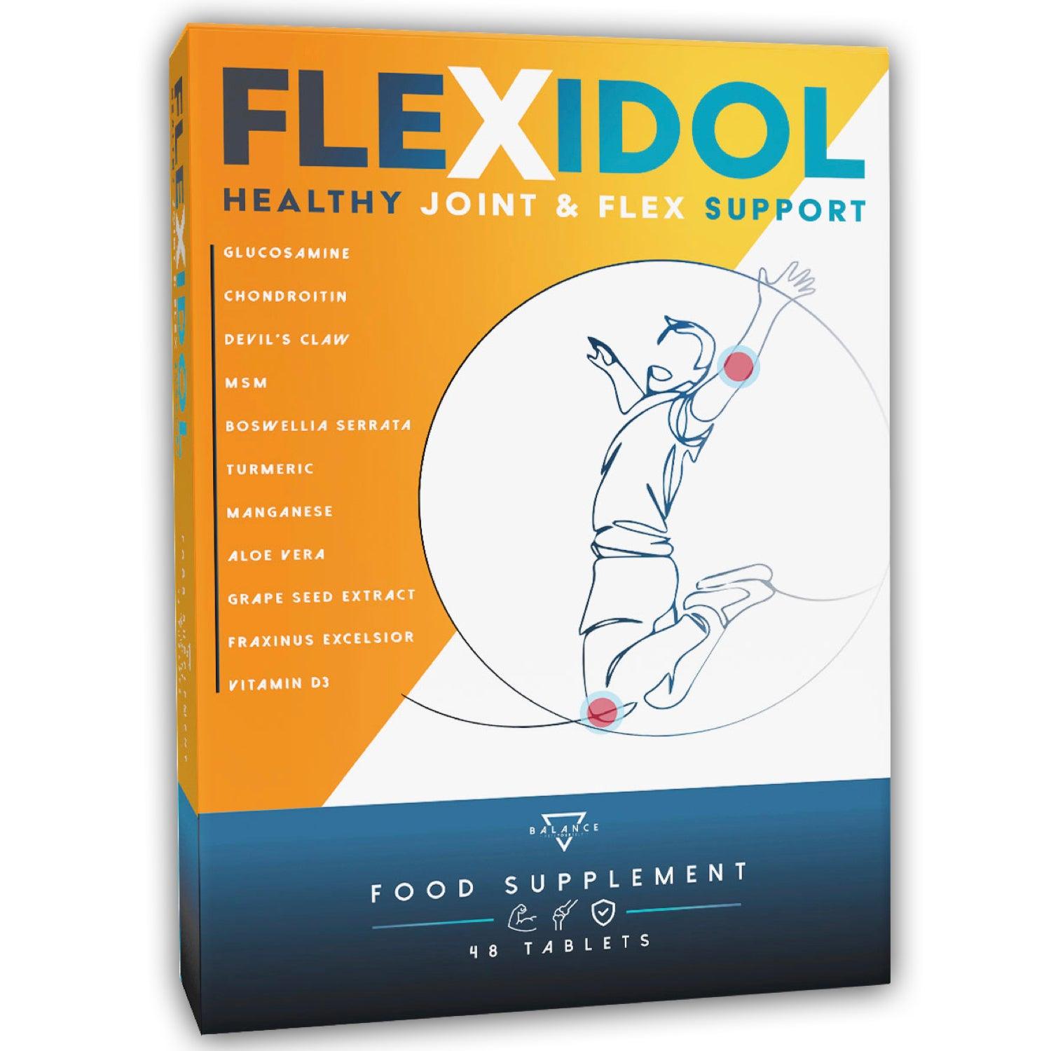 FLEXIDOL™ Nahrungsergänzungsmittel für das Wohlbefinden von Gelenken, Knochen und Rücken