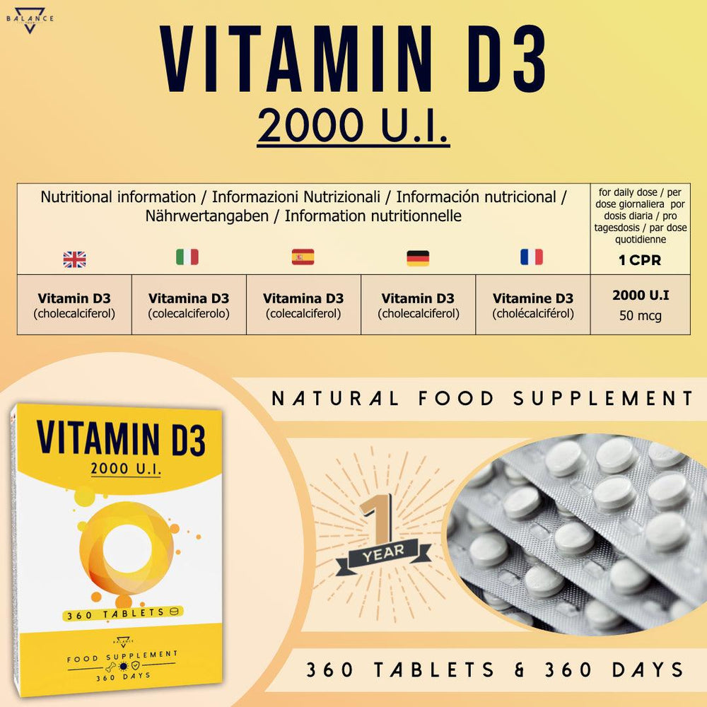 
                  
                    VITAMINA D3™ Integratore Alimentare per il benessere di Ossa, Cartilagini, Denti e Sistema Immunitario
                  
                