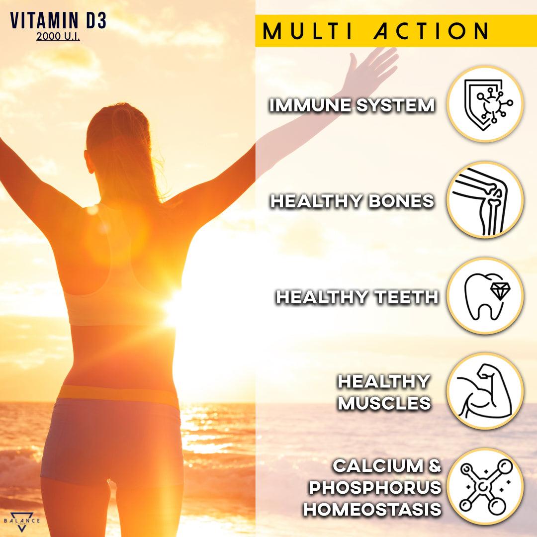 VITAMINA D3™ Integratore Alimentare per il benessere di Ossa, Cartilagini, Denti e Sistema Immunitario - Balance Nutrition