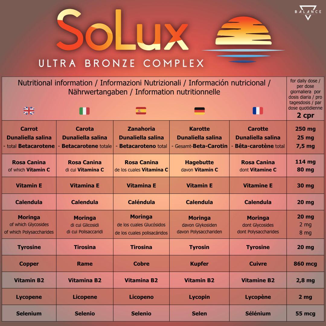 SOLUX™ Integratore alimentare per Abbronzatura sana e dorata - Balance Nutrition