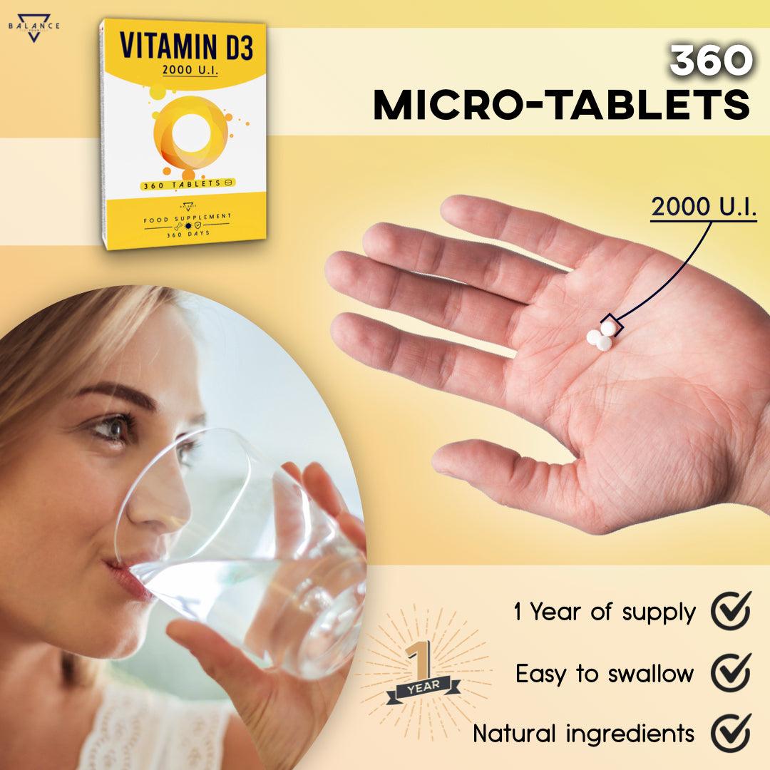 VITAMINA D3™ Integratore Alimentare per il benessere di Ossa, Cartilagini, Denti e Sistema Immunitario - Balance Nutrition