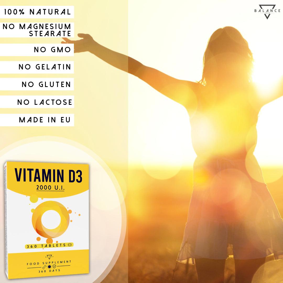 VITAMINA D3™ Integratore Alimentare per il benessere di Ossa, Cartilagini, Denti e Sistema Immunitario - Balance Nutrition