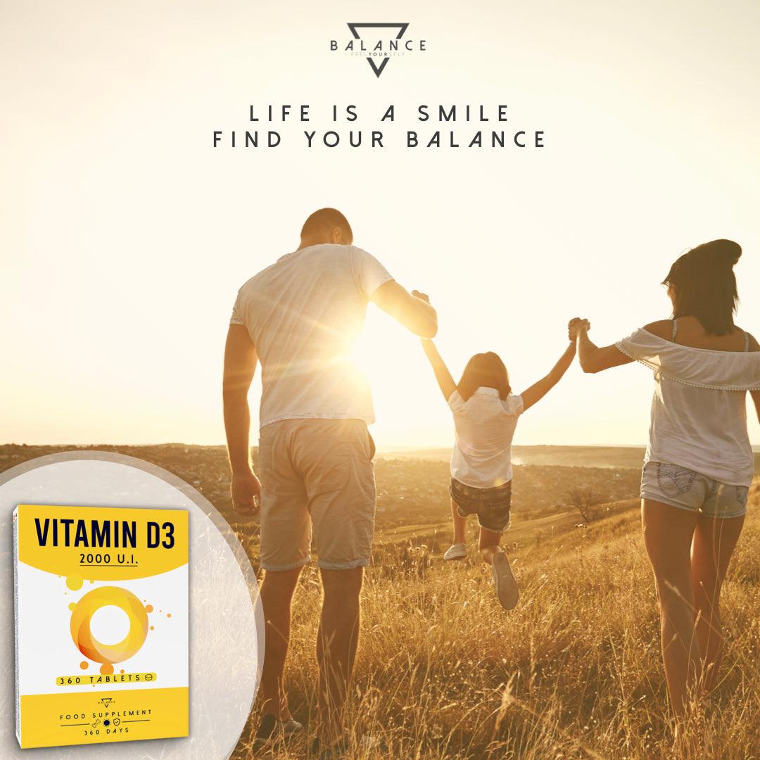 VITAMINA D3™ Integratore Alimentare per il benessere di Ossa, Cartilagini, Denti e Sistema Immunitario - Balance Nutrition