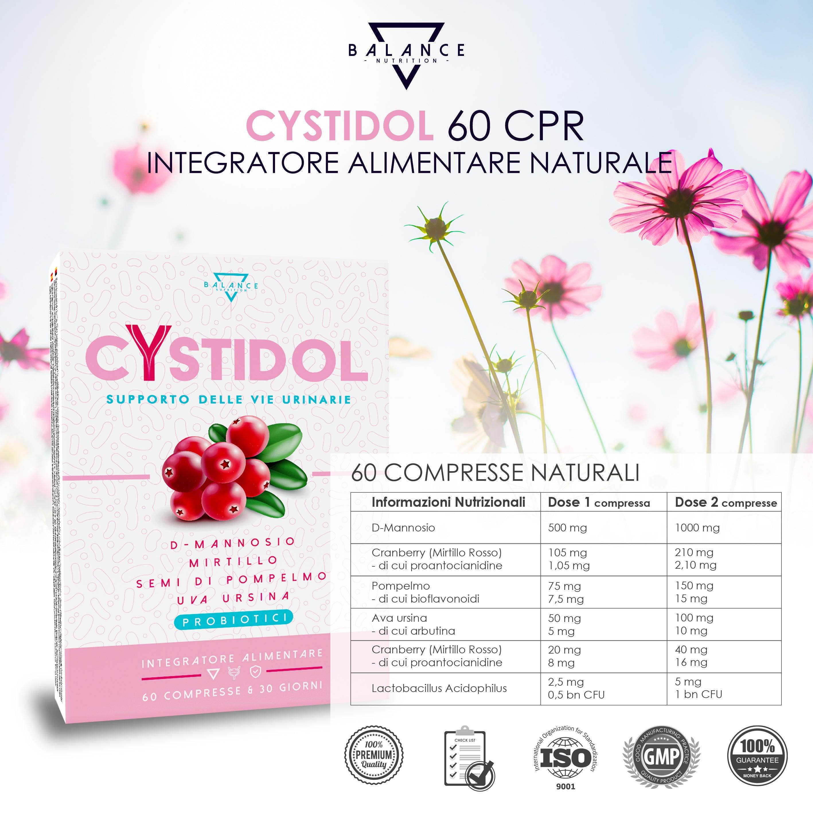 CYSTIDOL™ - Integratore per Cistite, Candida e Infezioni delle vie Urinarie - Balance Nutrition