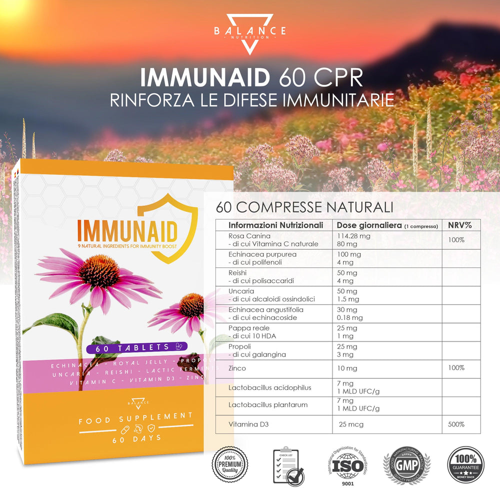 
                  
                    IMMUNAID™ 60 compresse - Integratore per le difese immunitarie - Balance Nutrition
                  
                