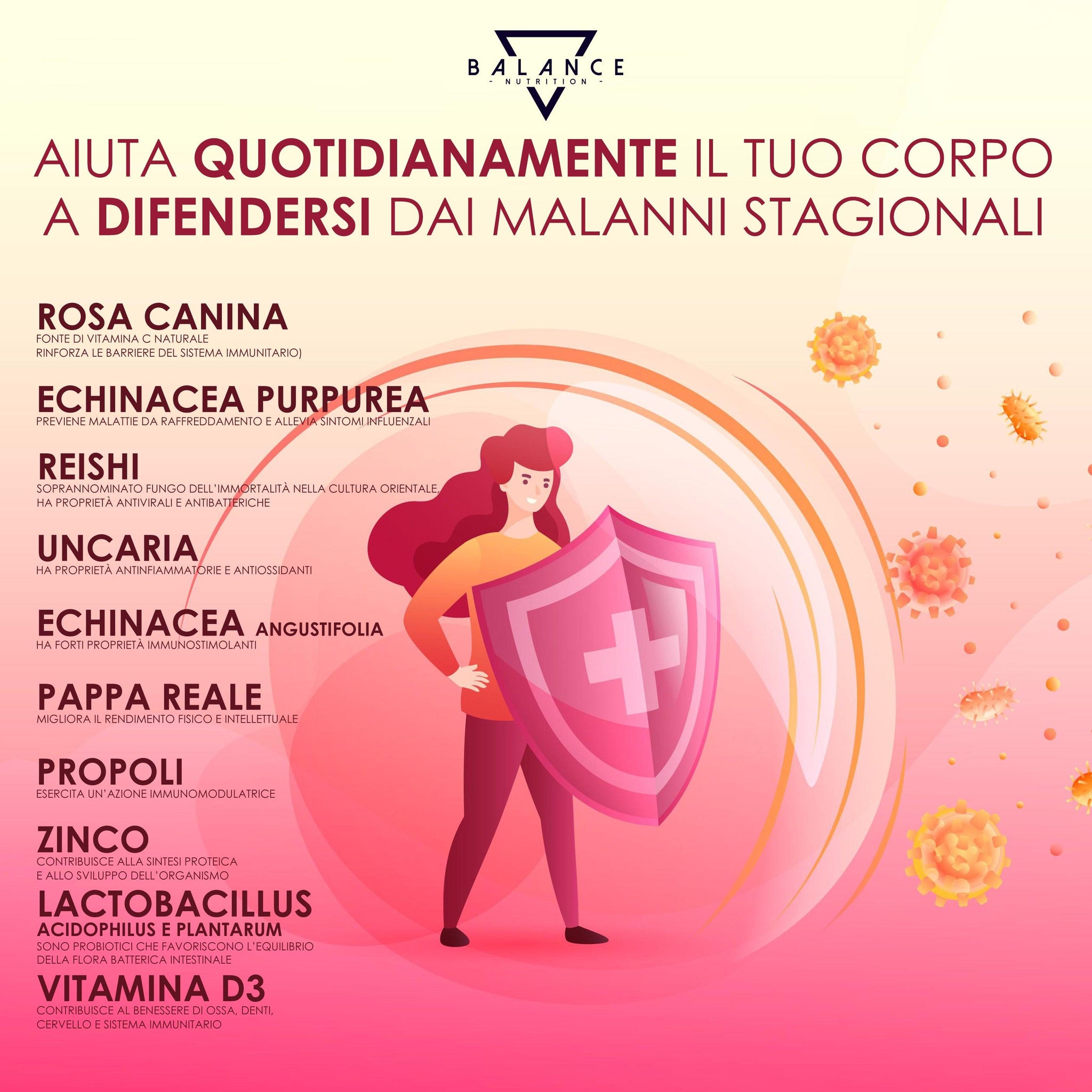IMMUNAID™ 60 compresse - Integratore per le difese immunitarie - Balance Nutrition